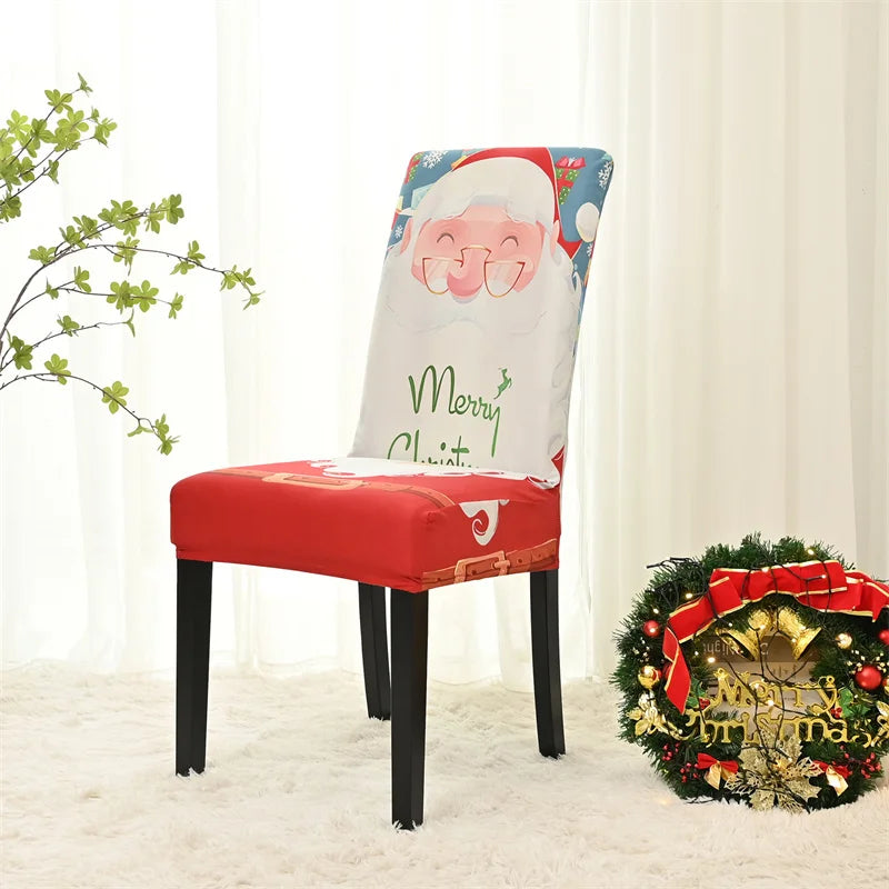 Christmas Chair Cover Elastic Santa Claus Kitchen Dinning Chair Covers Navidad Seat Slipcovers For Banquet Party Home Decor ShopOnlyDeal