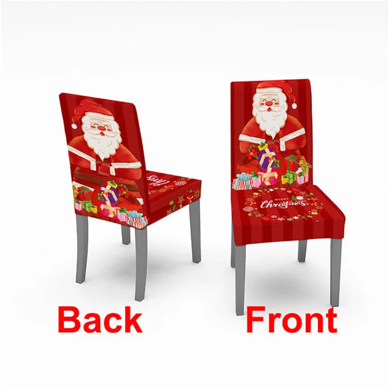 Christmas Chair Cover Elastic Santa Claus Kitchen Dinning Chair Covers Navidad Seat Slipcovers For Banquet Party Home Decor ShopOnlyDeal