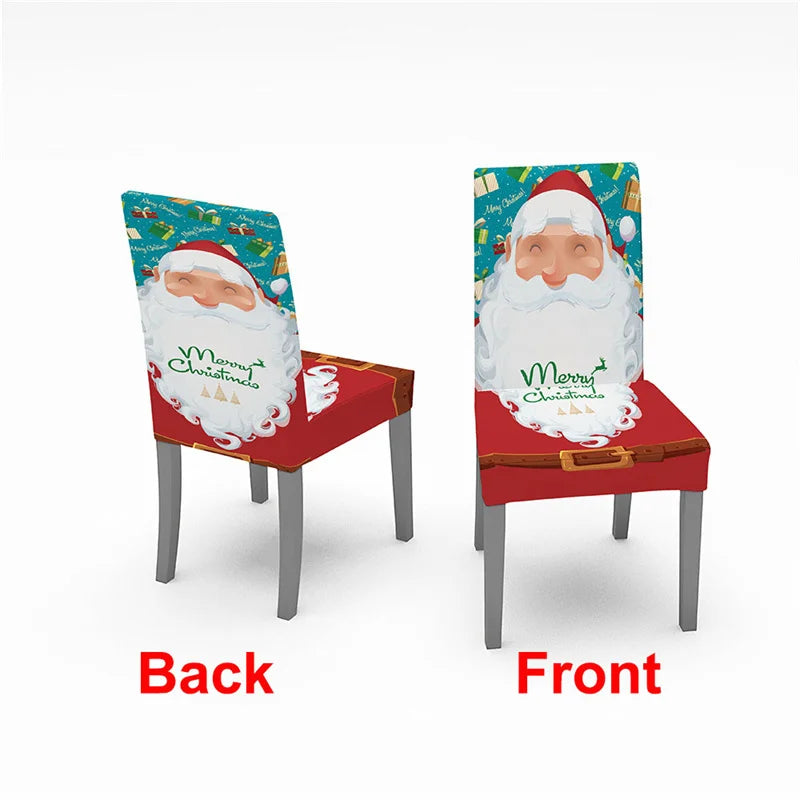 Christmas Chair Cover Elastic Santa Claus Kitchen Dinning Chair Covers Navidad Seat Slipcovers For Banquet Party Home Decor ShopOnlyDeal