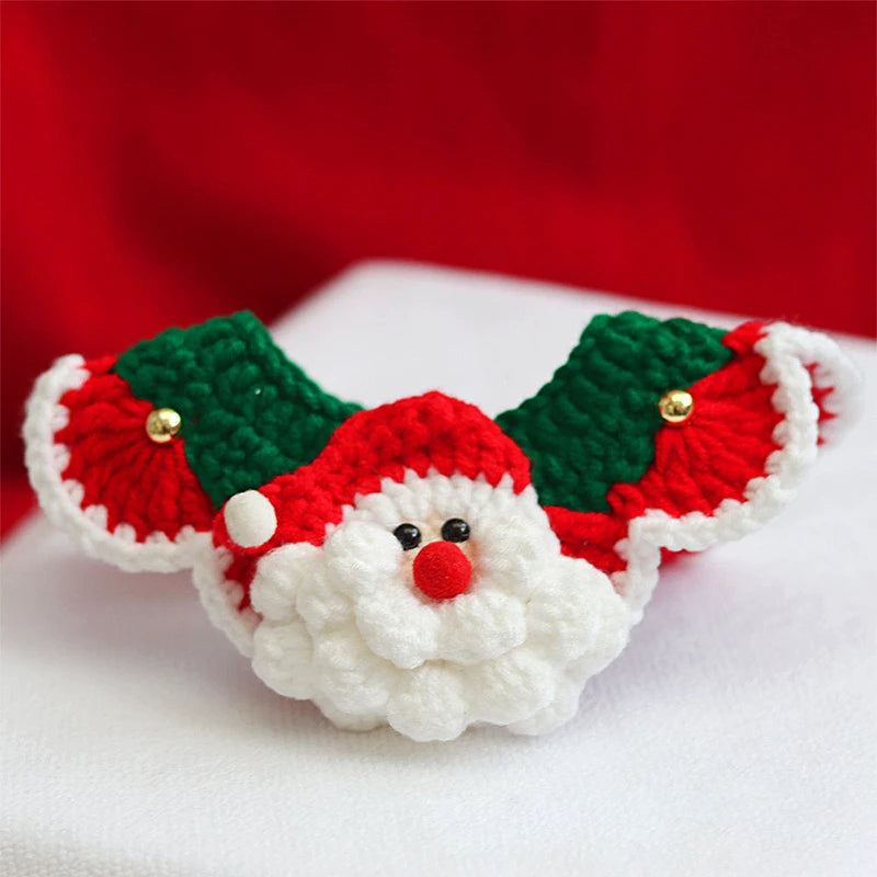 Christmas Pet Hand Woven Wool Collar for Cat and Dog Santa Claus Elk Pattern Cute Collar Tie Up Neck Ring New Year Pet Clothes ShopOnlyDeal