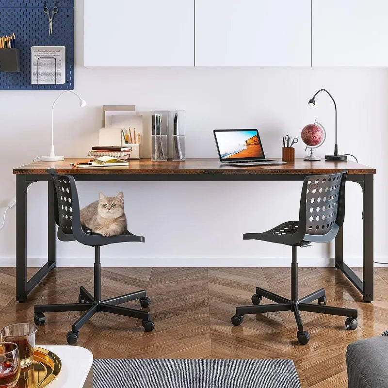 COMPUTER DESK 71 Inch, Modern Simple Style Desk for Home Office, Study Student Writing Desk, Vintag ShopOnlyDeal