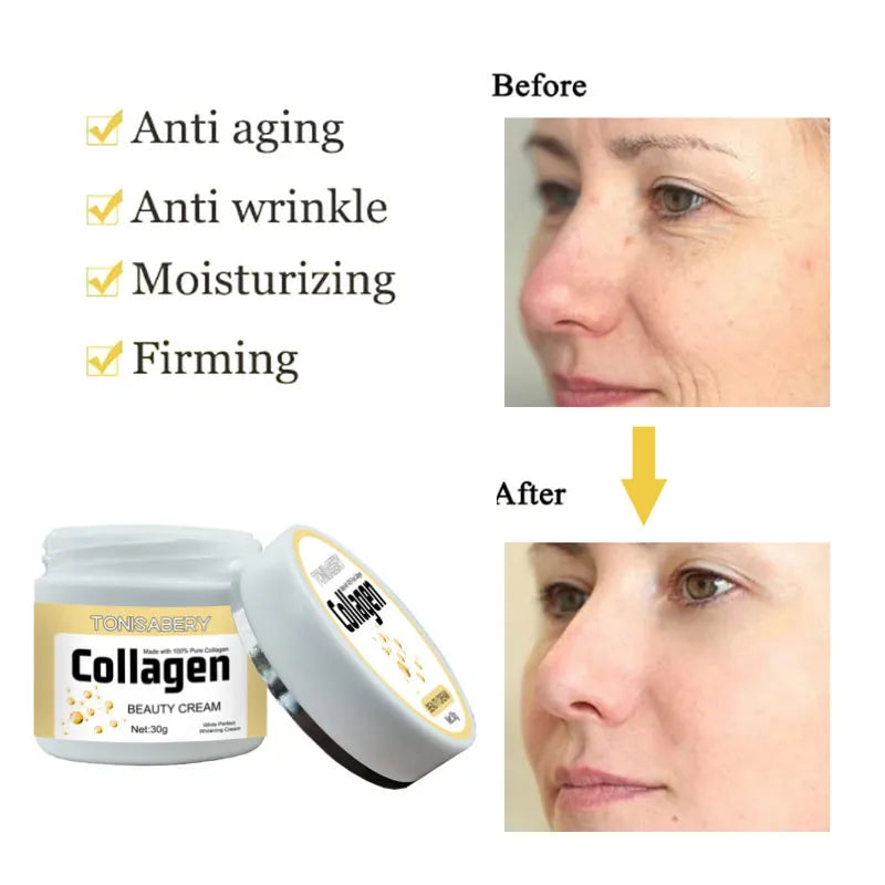 Collagen Wrinkle Removal Cream Fade Fine Lines Firming Lifting Anti-aging Improve Puffiness Moisturizing Tighten Beauty Care ShopOnlyDeal