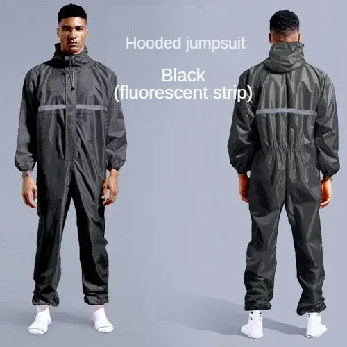 Conjoined Raincoat Coverall Hat Work Safety Clothing Adult Biker Men's Raincoat Rain Cover Chubasquero Hombre Coat Jacket Foyergo Drop Shipping Store