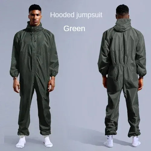 Conjoined Raincoat Coverall Hat Work Safety Clothing Adult Biker Men's Raincoat Rain Cover Chubasquero Hombre Coat Jacket Foyergo Drop Shipping Store