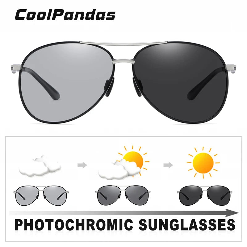 CoolPandas Men's Photochromic Sunglasses High Quality Brand Design Polarized Women Sun Glasses Automatic Color Changing UV400 ShopOnlyDeal