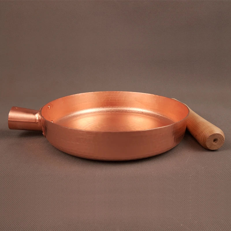 Copper Frying Pan Fast Heat Transfer 2mm Thickened Non-stick Pan   Induction Compatible 100% Hand Forged Pure Copper Cooking Pot Onetwone Online Store