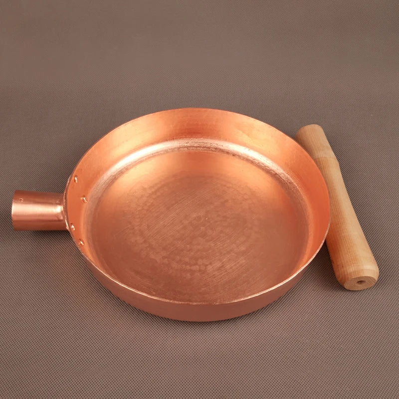 Copper Frying Pan Fast Heat Transfer 2mm Thickened Non-stick Pan   Induction Compatible 100% Hand Forged Pure Copper Cooking Pot Onetwone Online Store