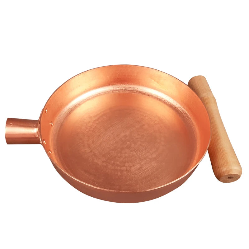 Copper Frying Pan Fast Heat Transfer 2mm Thickened Non-stick Pan   Induction Compatible 100% Hand Forged Pure Copper Cooking Pot Onetwone Online Store