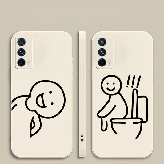 Funny Lineart Strokes Man Case for IPhone14 11 12 13 Pro Max XR XS Max 7 8 14Plus Soft Shockproof Back Bumper Cover ShopOnlyDeal