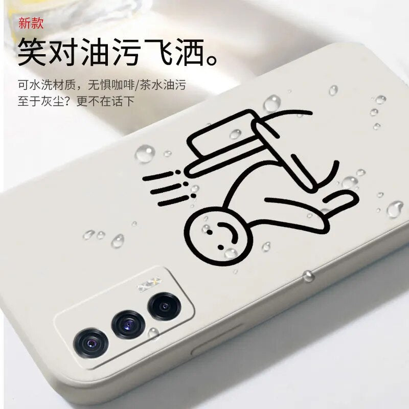 Funny Lineart Strokes Man Case for IPhone14 11 12 13 Pro Max XR XS Max 7 8 14Plus Soft Shockproof Back Bumper Cover ShopOnlyDeal