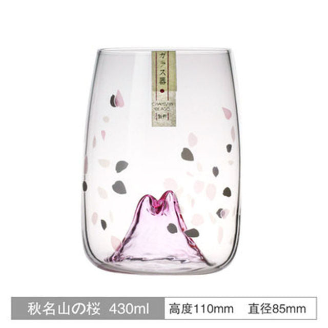 Creative water cup female new product autumn famous cherry blossom cup Japanese wine glass glass small fresh ins style ShopOnlyDeal