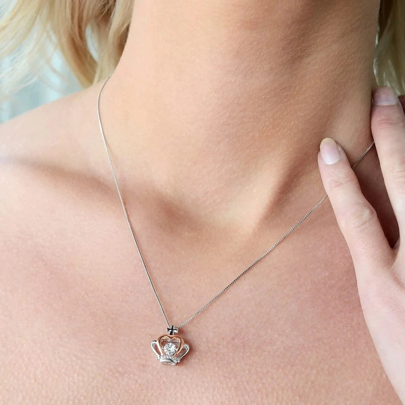 To My Best Friend Crown Necklace, Copper Inlaid Zirconium Two-tone Plating Necklace, To My Badass Bestie Crown Necklace Necklace, Bestie Gifts ShopOnlyDeal