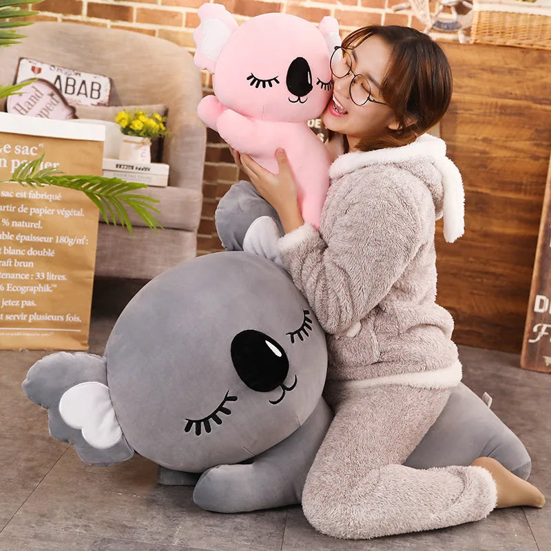 Cuddly Koala Doll Plush Toy Sleeping Kawaii Animal Lying Plushie Stuffed Peluche Grey Pink Squishy Kids Companion Gift ShopOnlyDeal