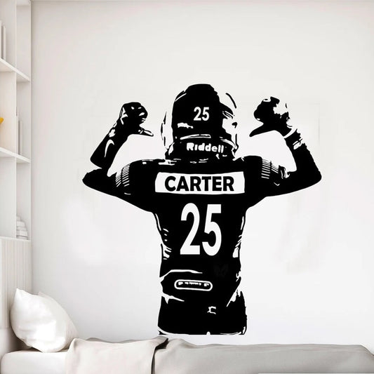 Custom Name and Number American Football Player Wall Decals Vinyl Home Decor Boys Bedroom Sport Sticker Personalized Murals ShopOnlyDeal