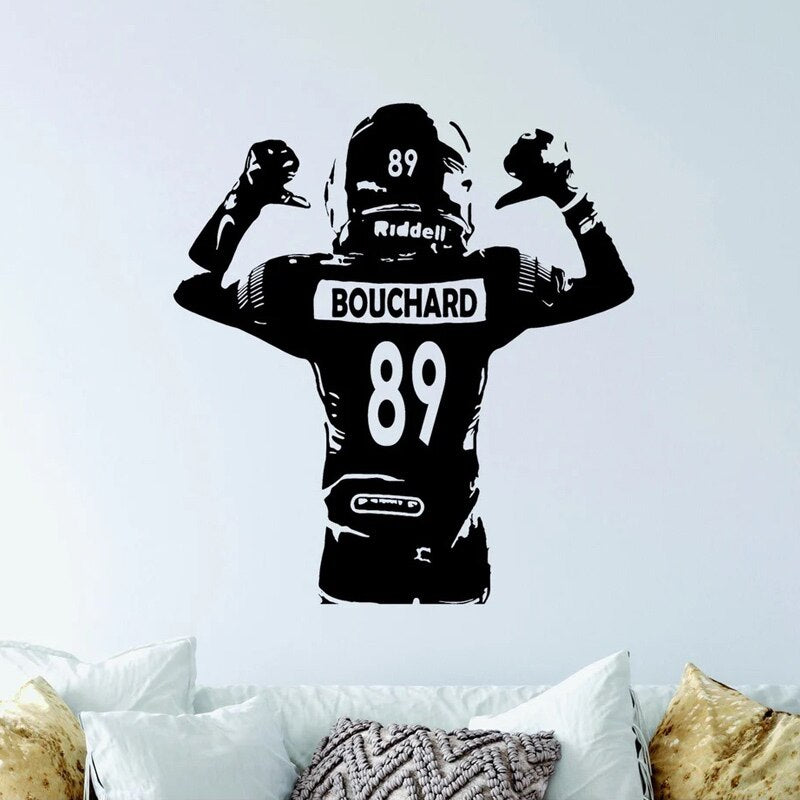 Custom Name and Number American Football Player Wall Decals Vinyl Home Decor Boys Bedroom Sport Sticker Personalized Murals ShopOnlyDeal