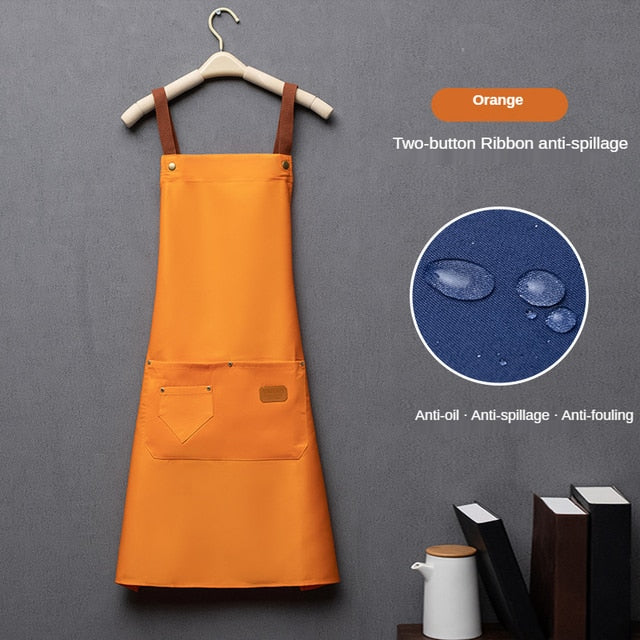 Personalized Apron Kitchen personality logo signature men's and women's kitchen Customized aprons home chef baking clothes with pockets adult bib waist bag ShopOnlyDeal