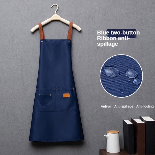 Personalized Apron Kitchen personality logo signature men's and women's kitchen Customized aprons home chef baking clothes with pockets adult bib waist bag ShopOnlyDeal