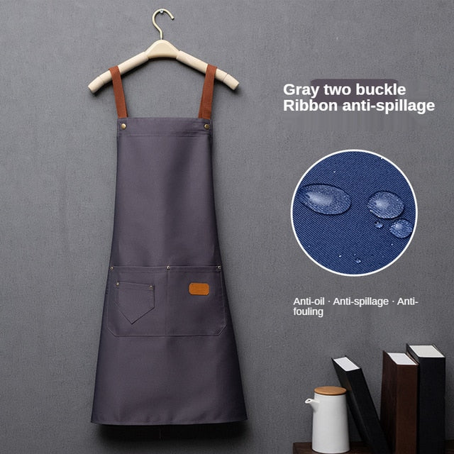 Personalized Apron Kitchen personality logo signature men's and women's kitchen Customized aprons home chef baking clothes with pockets adult bib waist bag ShopOnlyDeal