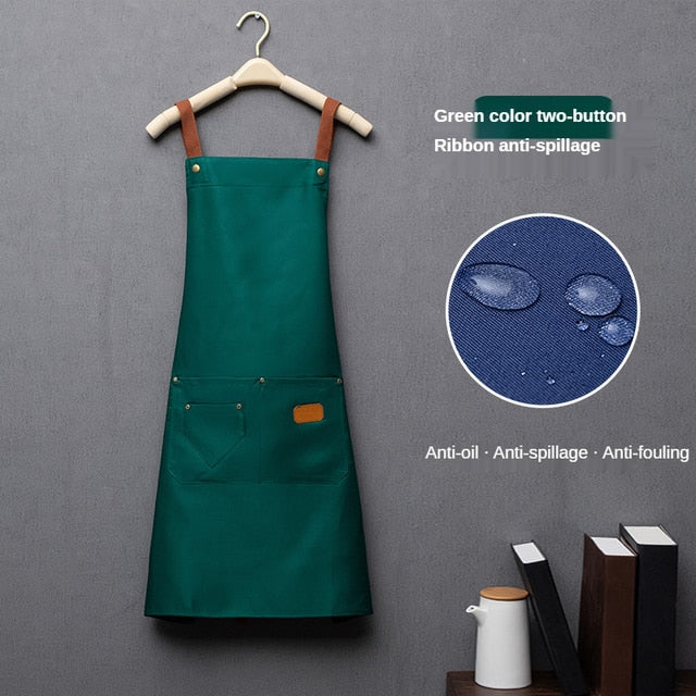 Personalized Apron Kitchen personality logo signature men's and women's kitchen Customized aprons home chef baking clothes with pockets adult bib waist bag ShopOnlyDeal