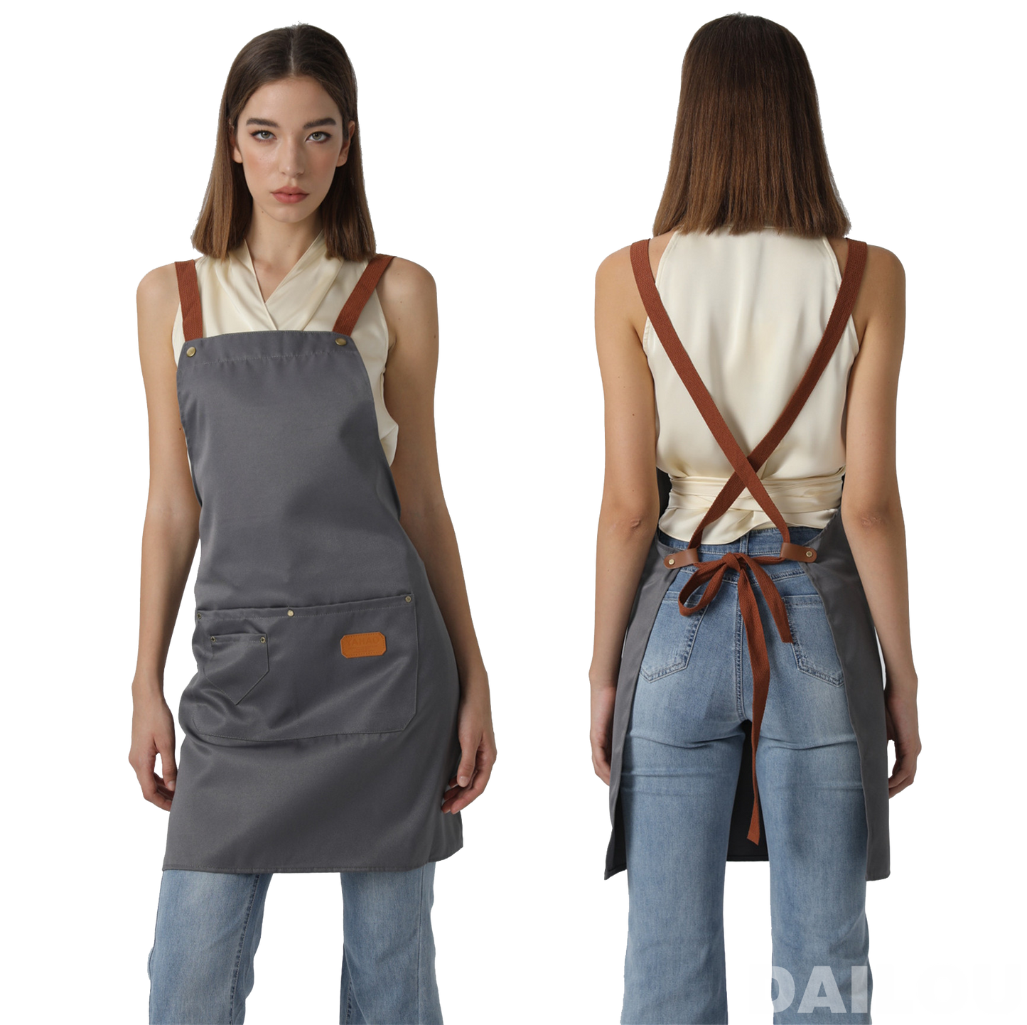 Personalized Apron Kitchen personality logo signature men's and women's kitchen Customized aprons home chef baking clothes with pockets adult bib waist bag ShopOnlyDeal