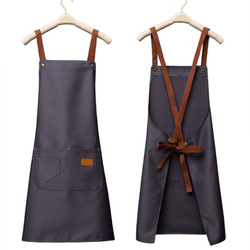 Personalized Apron Kitchen personality logo signature men's and women's kitchen Customized aprons home chef baking clothes with pockets adult bib waist bag ShopOnlyDeal