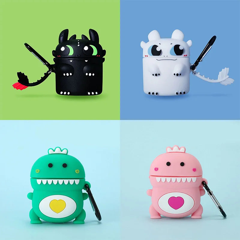 Samurai Cute Cartoon 3D Dinosaur Headset Case for apple Airpods 3rd Gen Silicone Wireless Earphone Case For Airpods 1 2 3 Cover Case Box ShopOnlyDeal