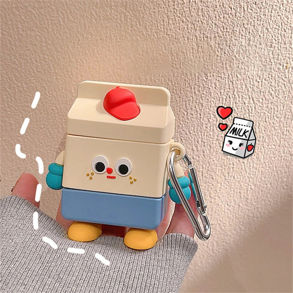 Cute Cartoon 3D Hat Robot Milk Silicone New Earphone Case For Airpods 1 2 3 Protective Shell Soft Case For Airpods Pro 2 Cover super lovely Store