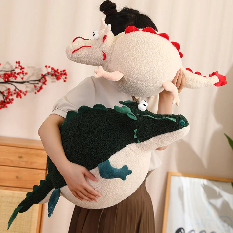 Cute Cartoon Dragon Plush Throw Pillow Toy Anime Stuffed Animals Round Fat Chubby Dragon Plushies Cushion Doll for Home Decor ShopOnlyDeal