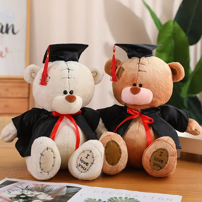 Cute Doctor Bear Plush Toy Kawaii Panda Bears with Doctorial Hat Plushies Doll Stuffed Animals Soft Kids Toys Graduation Gifts Cute Cloudy Plush Toy Store