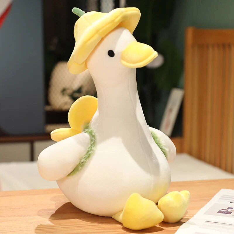 Cute Fluffy Duck Plush Toy Animal Cartoon Dressed Goose Doll Fashion Kawaii Stuffed Pillow for Kids Girls Birthday Gift 35-55CM ShopOnlyDeal