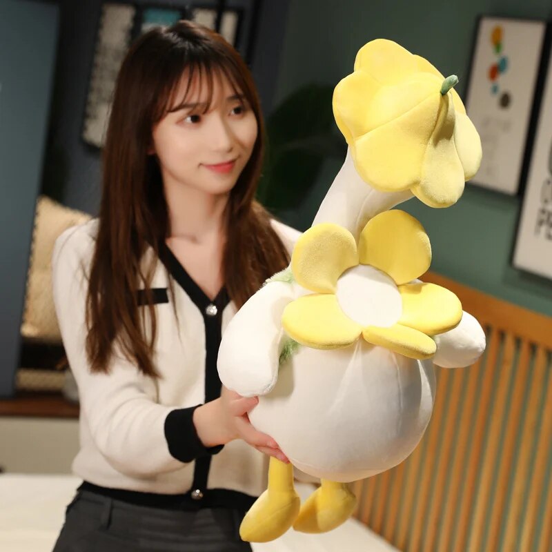 Cute Fluffy Duck Plush Toy Animal Cartoon Dressed Goose Doll Fashion Kawaii Stuffed Pillow for Kids Girls Birthday Gift 35-55CM ShopOnlyDeal