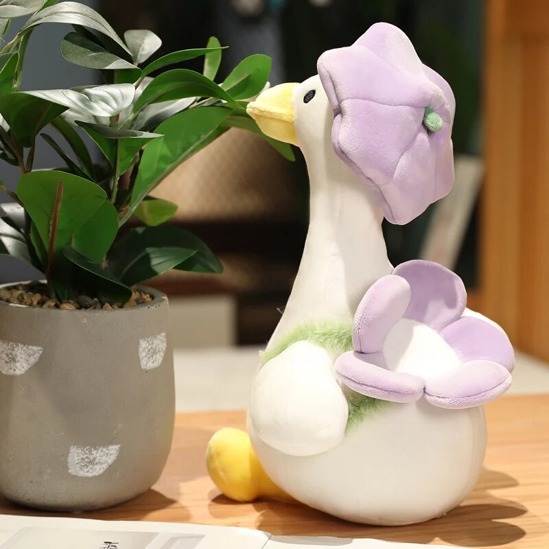 Cute Fluffy Duck Plush Toy Animal Cartoon Dressed Goose Doll Fashion Kawaii Stuffed Pillow for Kids Girls Birthday Gift 35-55CM ShopOnlyDeal