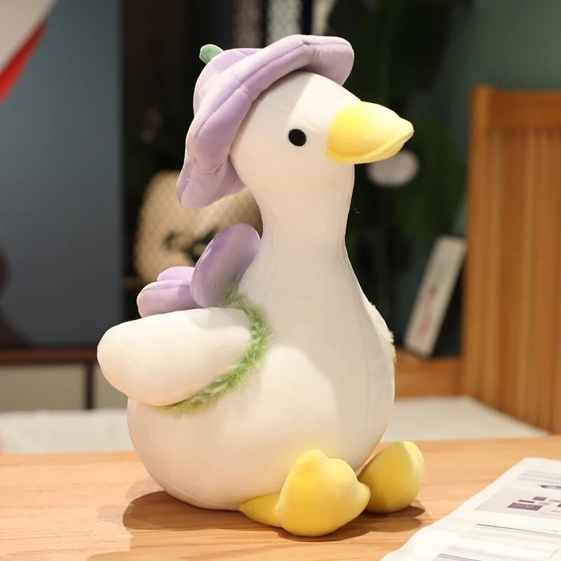 Cute Fluffy Duck Plush Toy Animal Cartoon Dressed Goose Doll Fashion Kawaii Stuffed Pillow for Kids Girls Birthday Gift 35-55CM ShopOnlyDeal