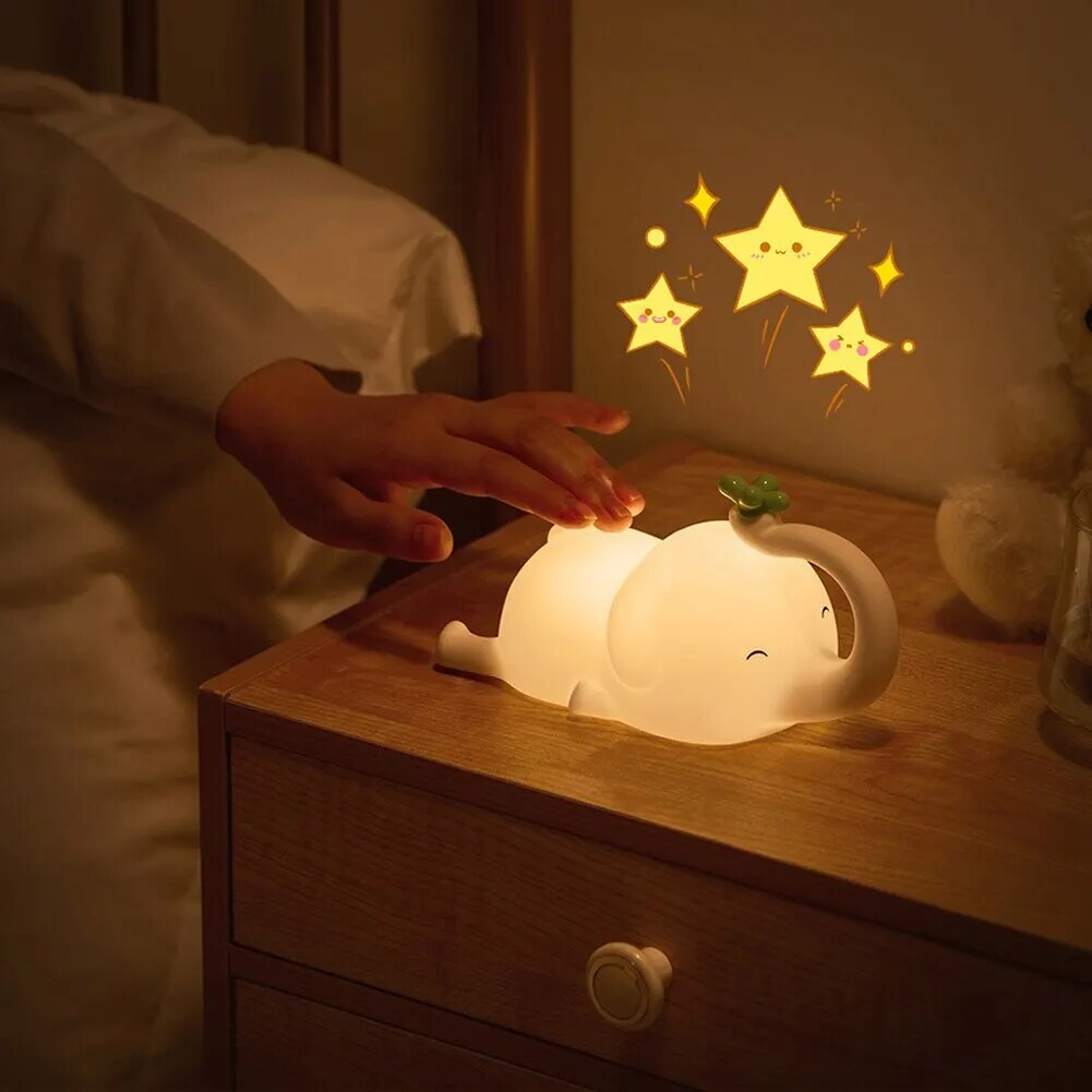 Christmas Gift Cute LED Night Light Touch Sensor Cartoon Kid's Nightlights Silicone Child Holiday Christmas Gift Bedside Lamp Bedroom Decor ShopOnlyDeal