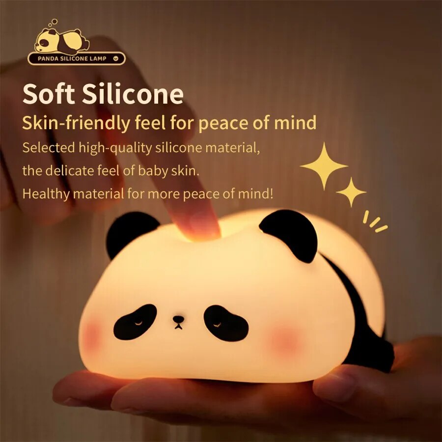 Christmas Gift Cute LED Night Light Touch Sensor Cartoon Kid's Nightlights Silicone Child Holiday Christmas Gift Bedside Lamp Bedroom Decor ShopOnlyDeal