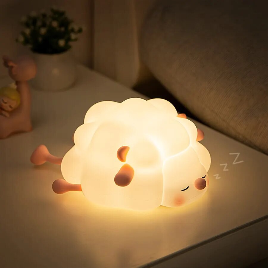 Christmas Gift Cute LED Night Light Touch Sensor Cartoon Kid's Nightlights Silicone Child Holiday Christmas Gift Bedside Lamp Bedroom Decor ShopOnlyDeal