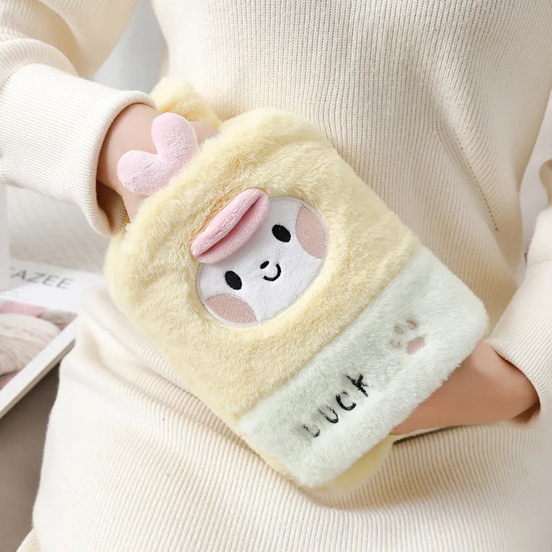 Cute New Plush Warm Hand Bag with Water Injection Hot Water Bag Thickened Explosion proof PVC Detachable Washable Warm Water Bag ShopOnlyDeal