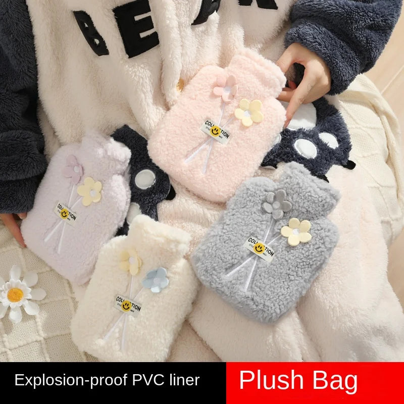 Cute New Plush Warm Hand Bag with Water Injection Hot Water Bag Thickened Explosion proof PVC Detachable Washable Warm Water Bag ShopOnlyDeal