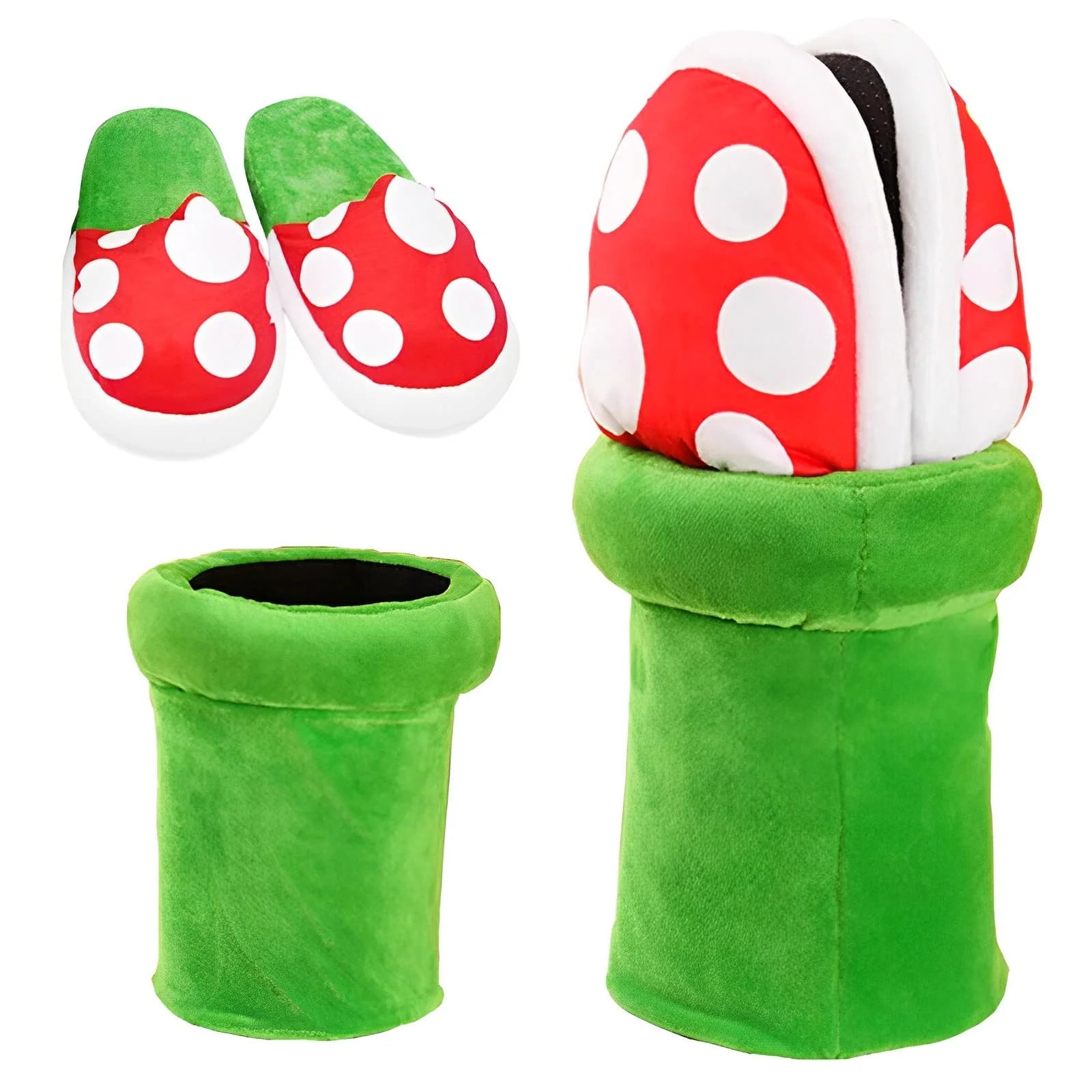 Cute Christmas Gift Piranha Plant House Slippers Creative Mushroom Stuffed Slippers Funny Gifts for Women Men Teens Bedroom Shoes ShopOnlyDeal
