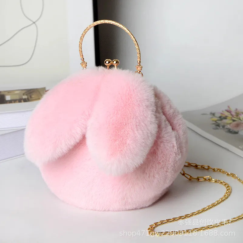 Kawaii Cute Plush Rabbit Crossbody Bags for Women Korean Version Cute Purses and Handbags Girls New Rabbit Ear Shoulder Messenger Bag Fashion Bag Shop Store