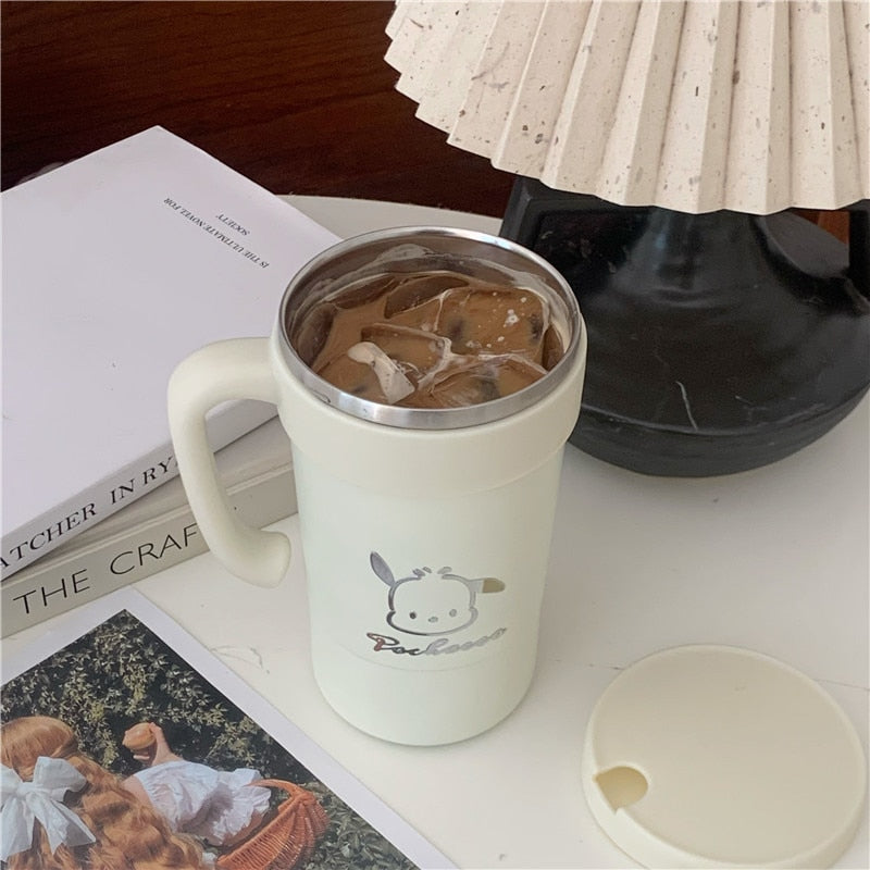 Cute Puppy Stainless Steel Thermal Tumbler 580ML - Portable Insulated Espresso Coffee Mug with Handle for Home, Office, and On-the-Go Use ShopOnlyDeal