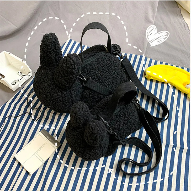 Kawaii Cute Rabbit Plush Bag Shoulder Bag Cartoon Bunny Doll Messenger Bag Anime Crossbody Bag Casual Fashion Handbag For Girls ShopOnlyDeal