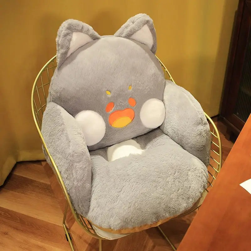 Cute Seat Cushion With Backrest, Kawaii Home Decor For Office Bedroom, DUDUCat Lazy Sofa,Comfortable and Soft,Cartoon Animal Style ShopOnlyDeal
