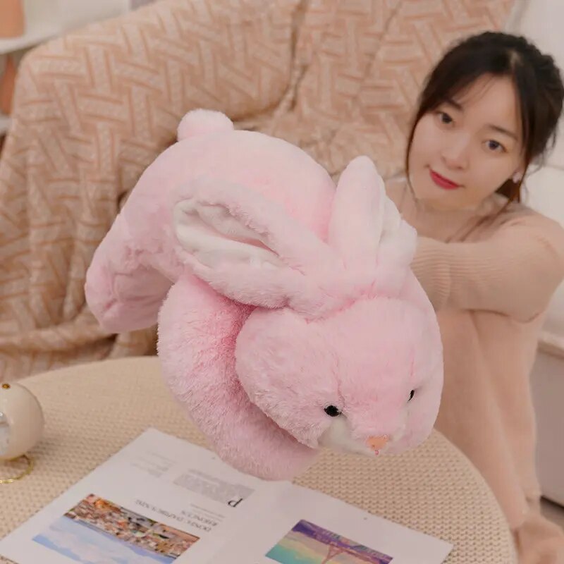 Cute Soft Lying Rabbit Plush Toy Stuffed Animals Doll Cushion Pink Rabbit Throw Pillow Hug Cuddly Plushies ShopOnlyDeal