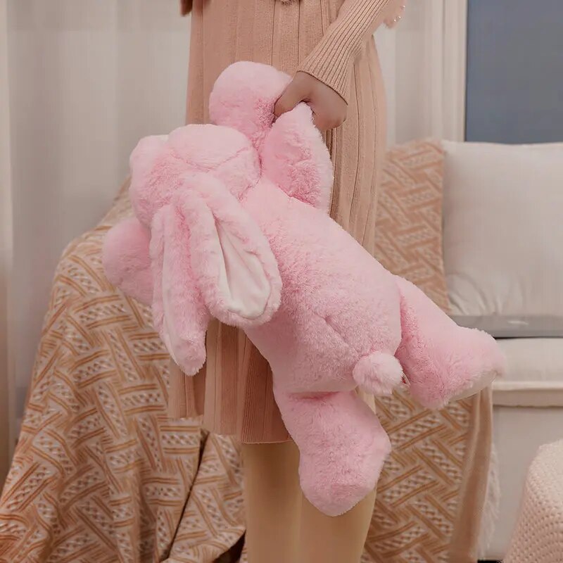 Cute Soft Lying Rabbit Plush Toy Stuffed Animals Doll Cushion Pink Rabbit Throw Pillow Hug Cuddly Plushies ShopOnlyDeal