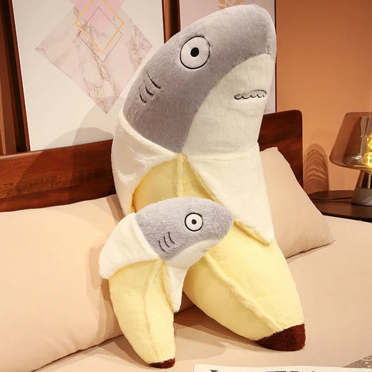 Kawaii Shark Cute Transform Shark Banana Plush Toy Stuffed Kawaii Shark Doll Animal Pillow Soft Cartoon Cushion Kids Girls Christmas Gift ShopOnlyDeal