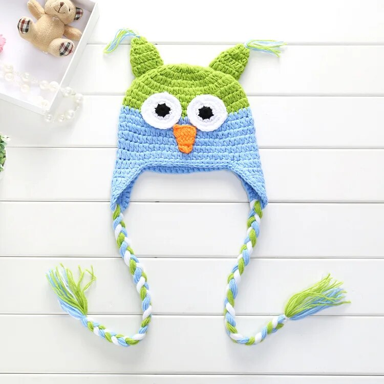 Cute Winter Baby Hat Cap Girls Boys Knitted Crochet Hats Baby Owl Hat With Ear Flap Toddler Infant Photography Props Animal Hat ShopOnlyDeal