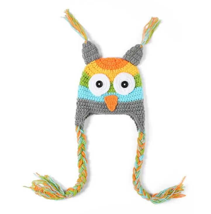 Cute Winter Baby Hat Cap Girls Boys Knitted Crochet Hats Baby Owl Hat With Ear Flap Toddler Infant Photography Props Animal Hat ShopOnlyDeal