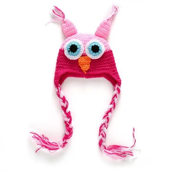 Cute Winter Baby Hat Cap Girls Boys Knitted Crochet Hats Baby Owl Hat With Ear Flap Toddler Infant Photography Props Animal Hat ShopOnlyDeal