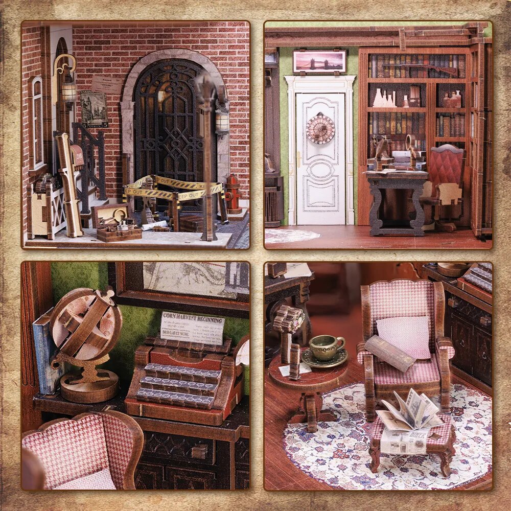 3D Puzzle Wooden Book Nook Kit DIY Dollhouse Bookshelf Toys Miniature House Booknook with Dustproof Cover Gifts ShopOnlyDeal